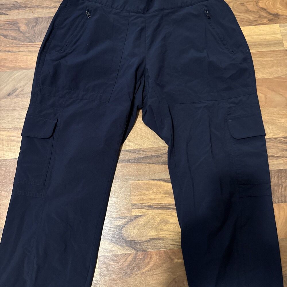 Black Athena Running Activewear Cargo Joggers Stretchy Waistband Size 6 - Picture 2 of 4